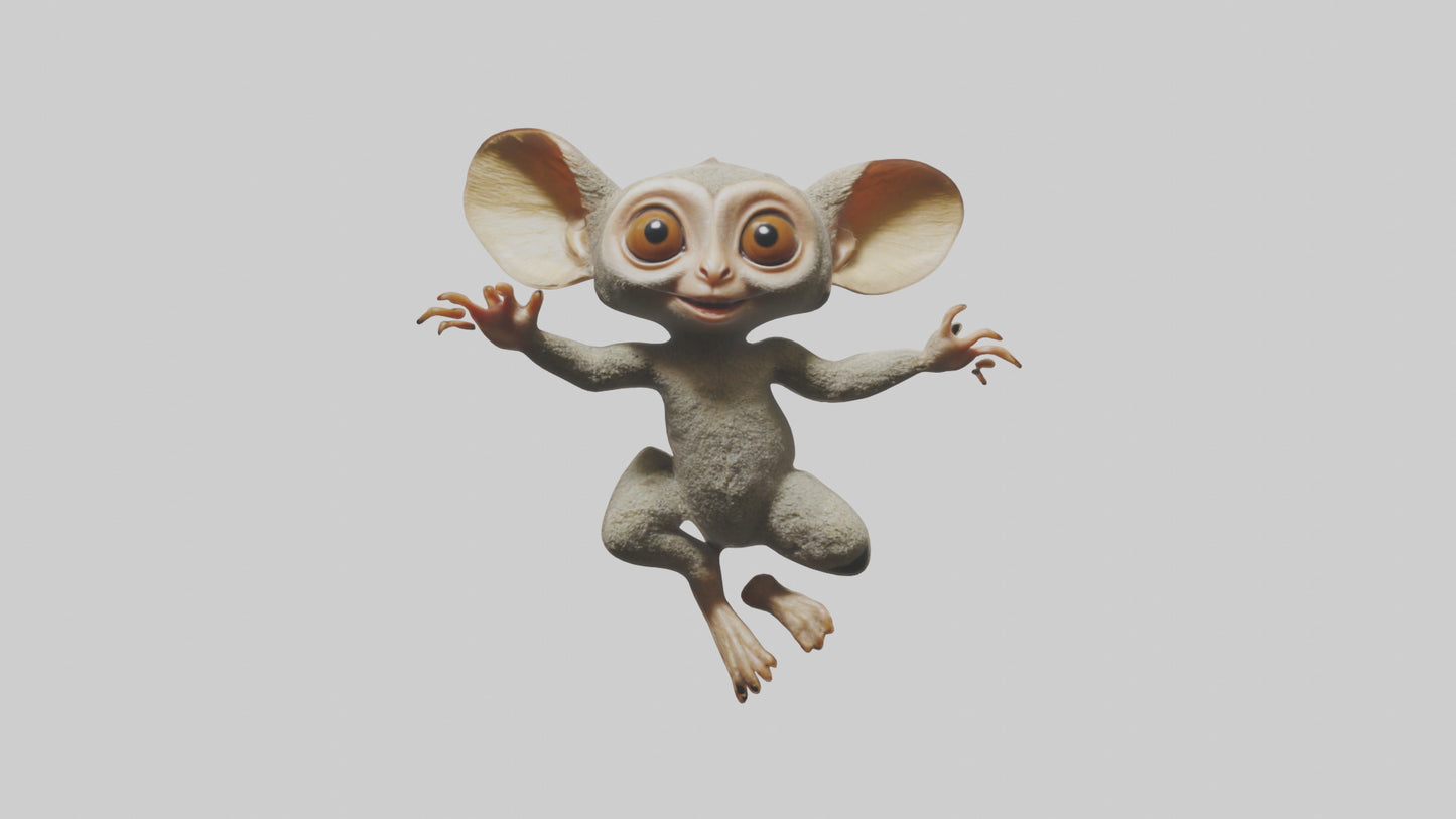 3D model Bush Baby leaping model VR / AR / low-poly