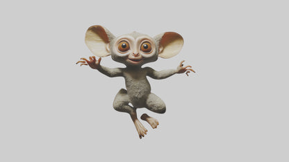 3D model Bush Baby leaping model VR / AR / low-poly
