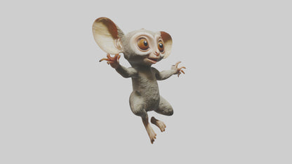 3D model Bush Baby leaping model VR / AR / low-poly