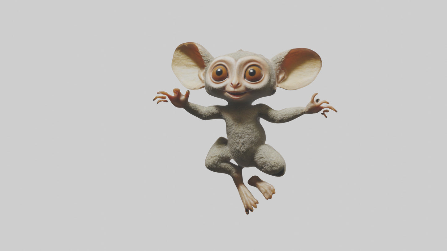 3D model Bush Baby leaping model VR / AR / low-poly