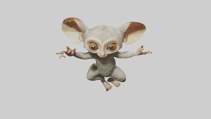3D model Bush Baby leaping model VR / AR / low-poly