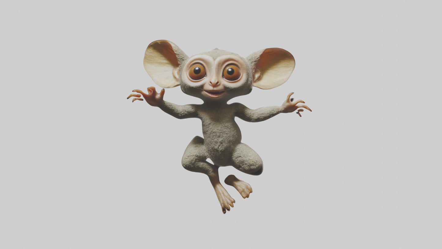 3D model Bush Baby leaping model VR / AR / low-poly
