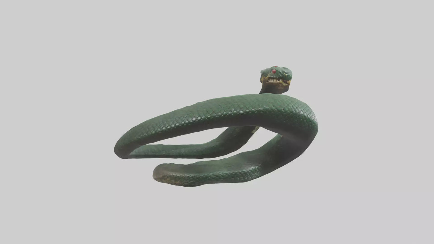 3D model Bushmaster Snake statue model VR / AR / low-poly