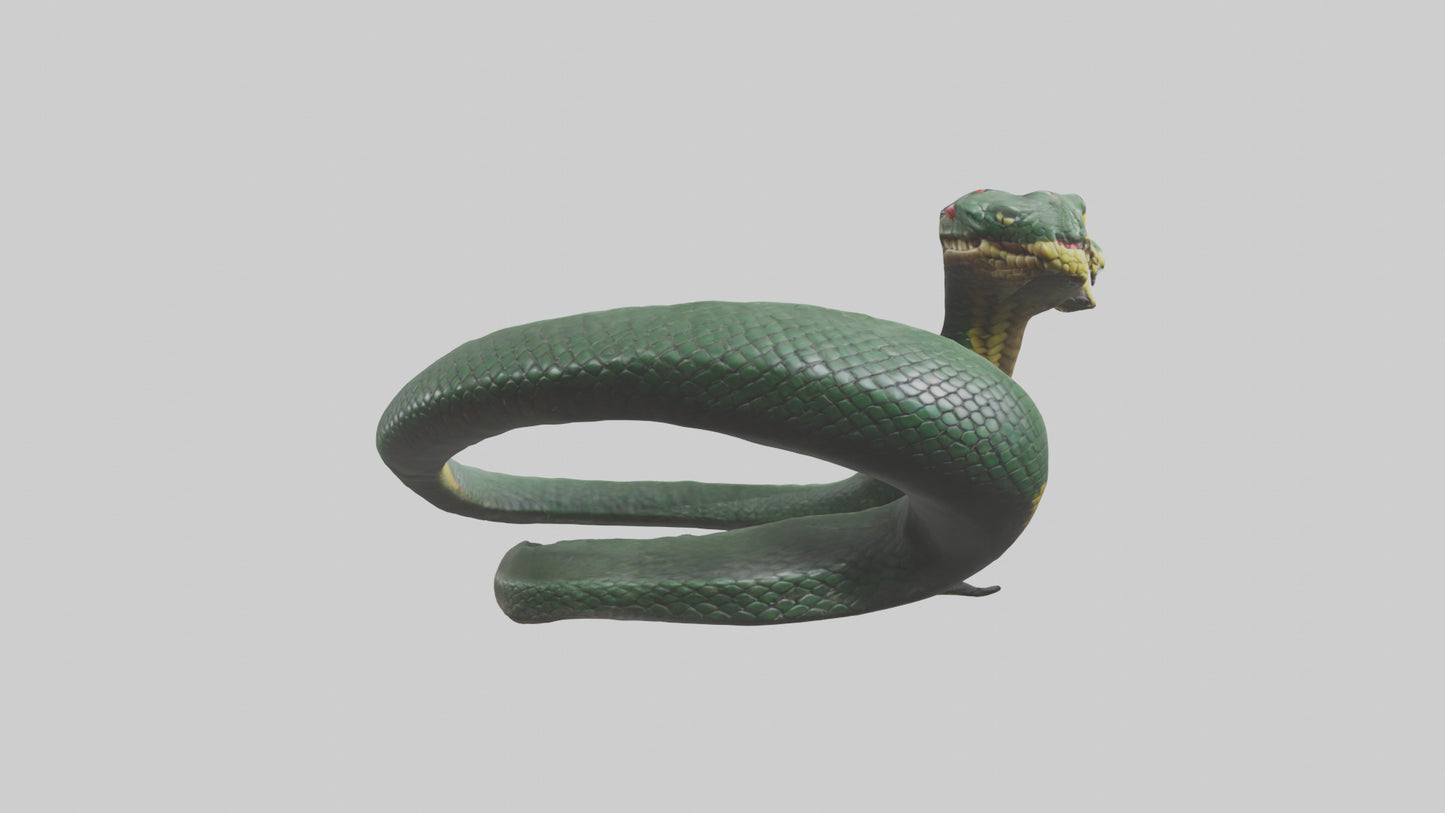 3D model Bushmaster Snake statue model VR / AR / low-poly
