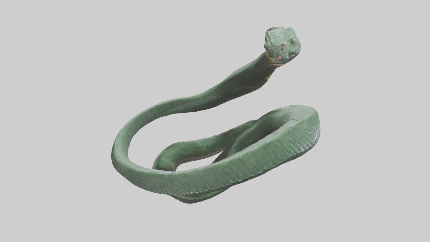 3D model Bushmaster Snake statue model VR / AR / low-poly