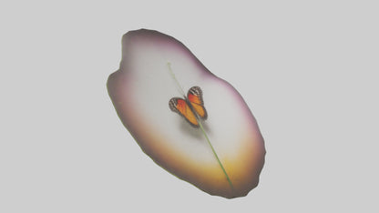 3D model Butterfly landing on flower model VR / AR / low-poly