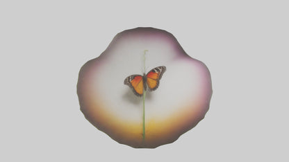 3D model Butterfly landing on flower model VR / AR / low-poly