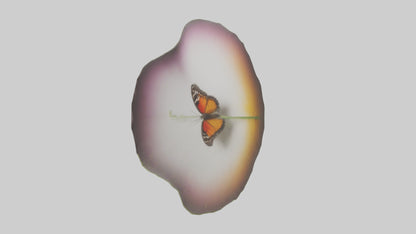 3D model Butterfly landing on flower model VR / AR / low-poly