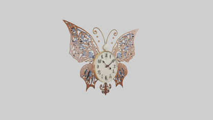 ButterflyShaped Wall Clock model VR / AR / low-poly