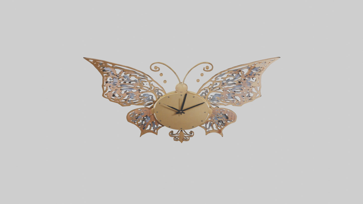 ButterflyShaped Wall Clock model VR / AR / low-poly