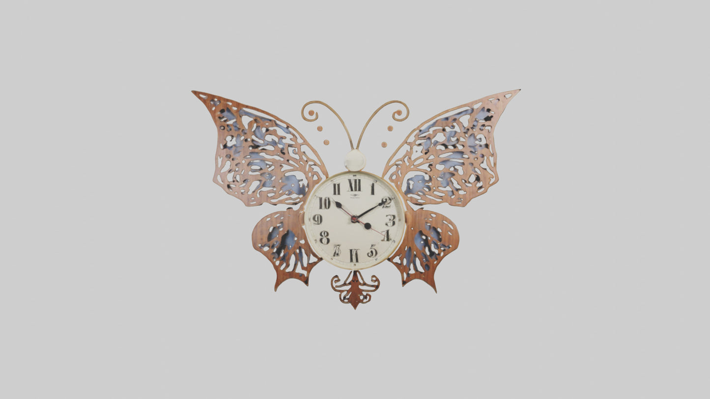 ButterflyShaped Wall Clock model VR / AR / low-poly