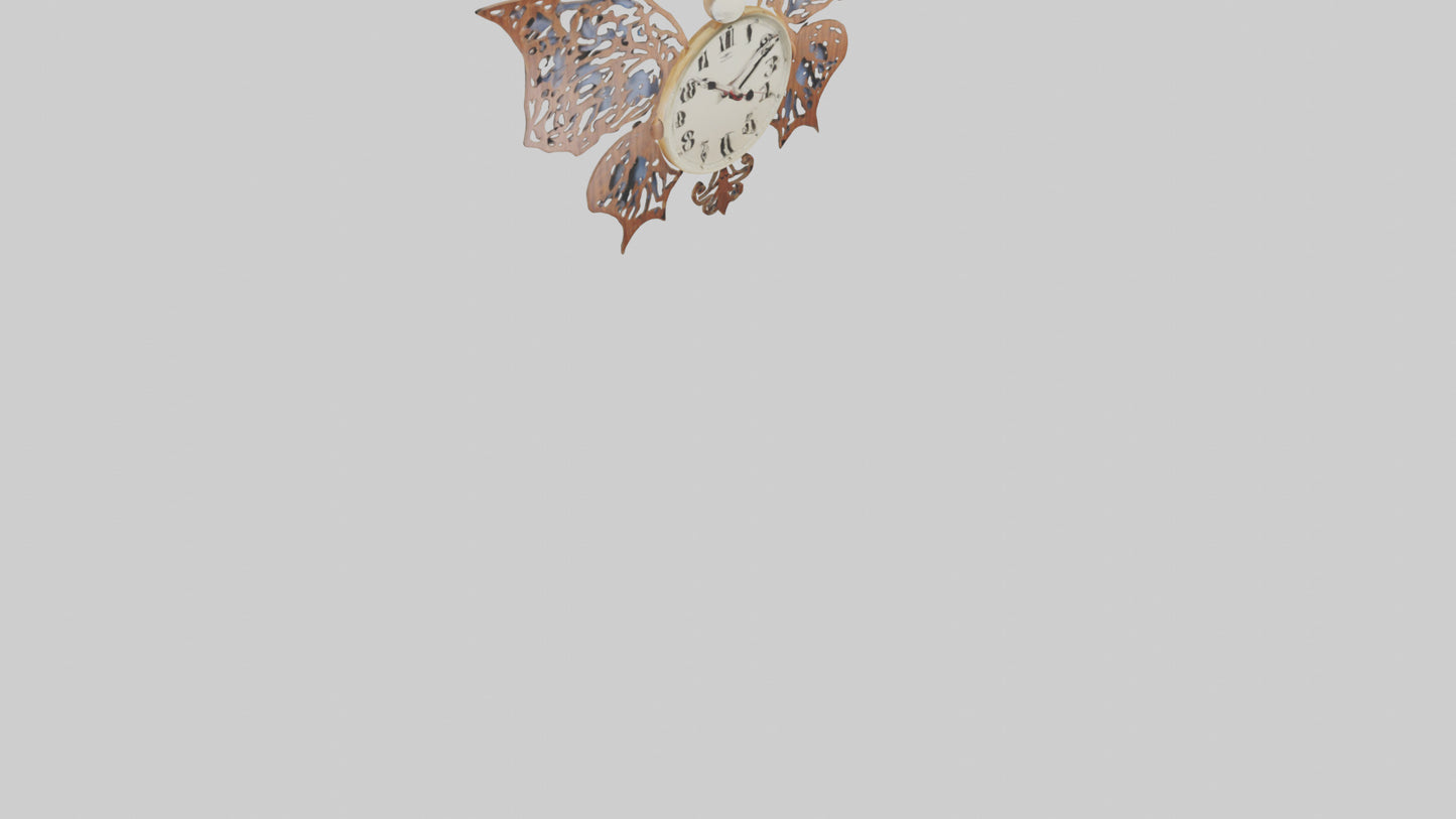 ButterflyShaped Wall Clock model VR / AR / low-poly