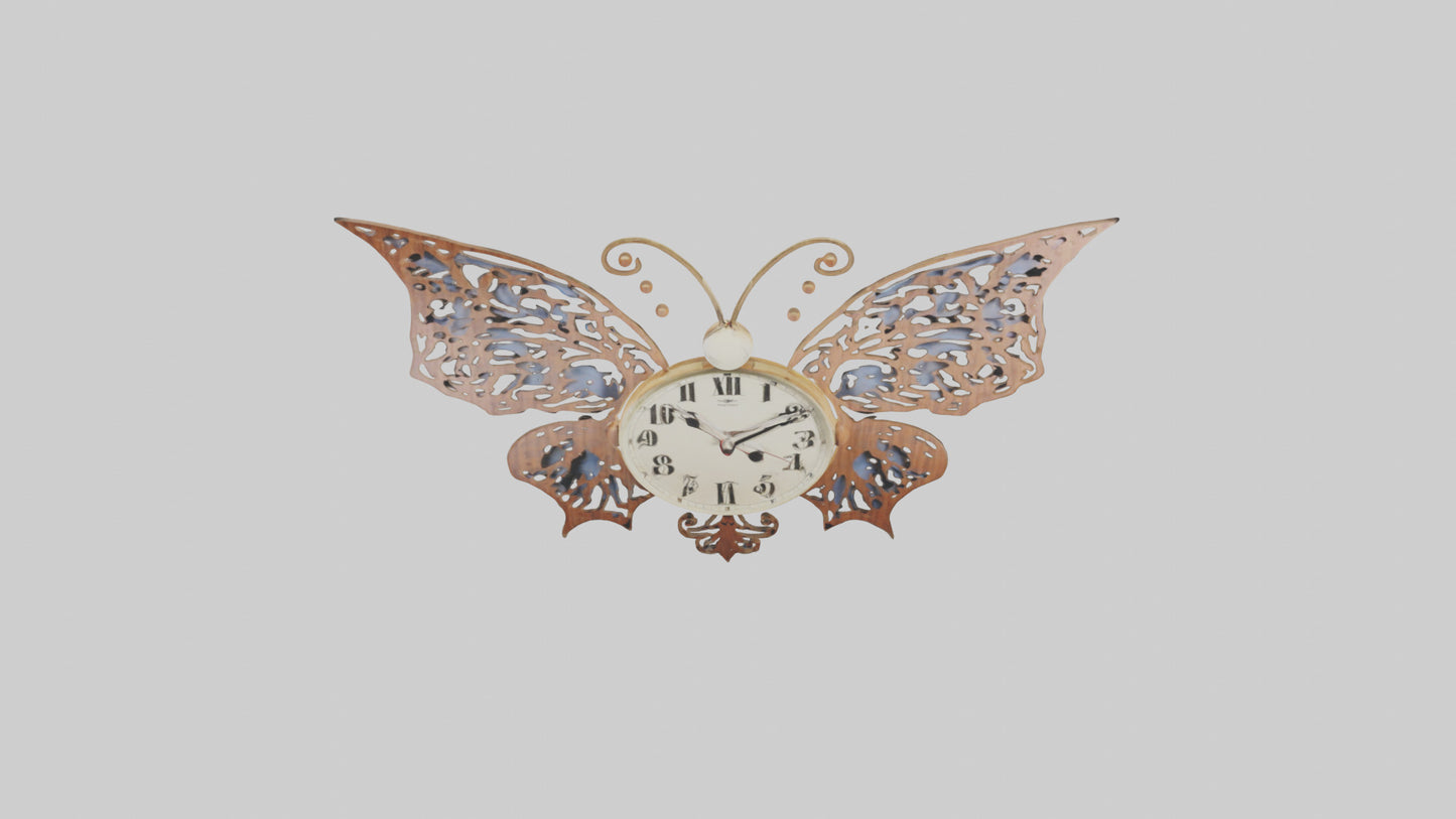 ButterflyShaped Wall Clock model VR / AR / low-poly