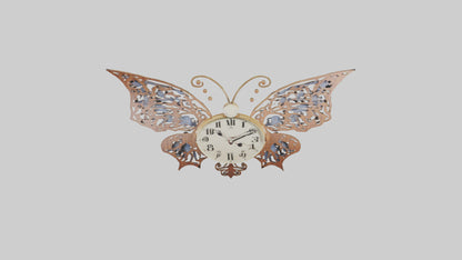 ButterflyShaped Wall Clock model VR / AR / low-poly