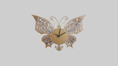 ButterflyShaped Wall Clock model VR / AR / low-poly