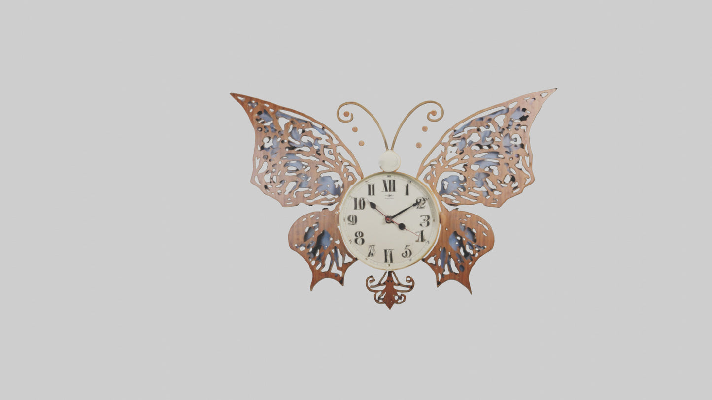 ButterflyShaped Wall Clock model VR / AR / low-poly