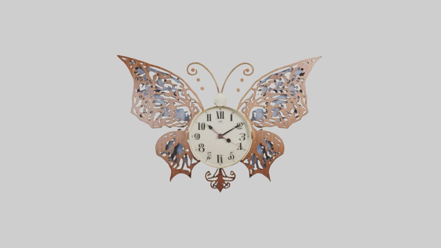 ButterflyShaped Wall Clock model VR / AR / low-poly