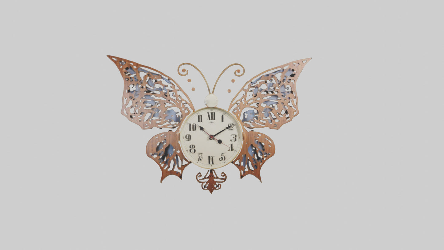 ButterflyShaped Wall Clock model VR / AR / low-poly