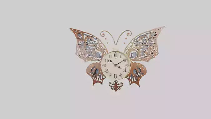 ButterflyShaped Wall Clock model VR / AR / low-poly