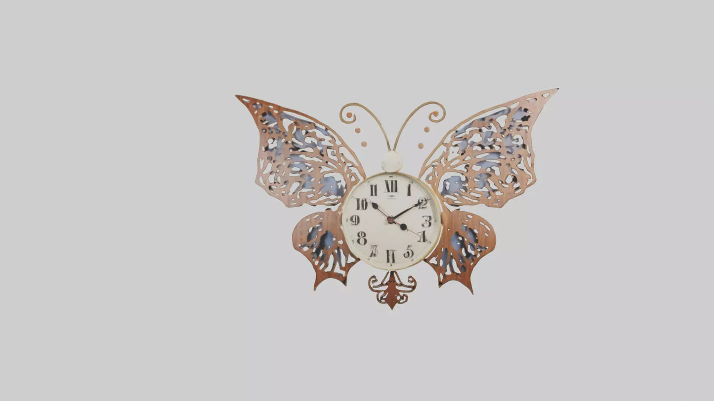 ButterflyShaped Wall Clock model VR / AR / low-poly