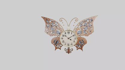 ButterflyShaped Wall Clock model VR / AR / low-poly