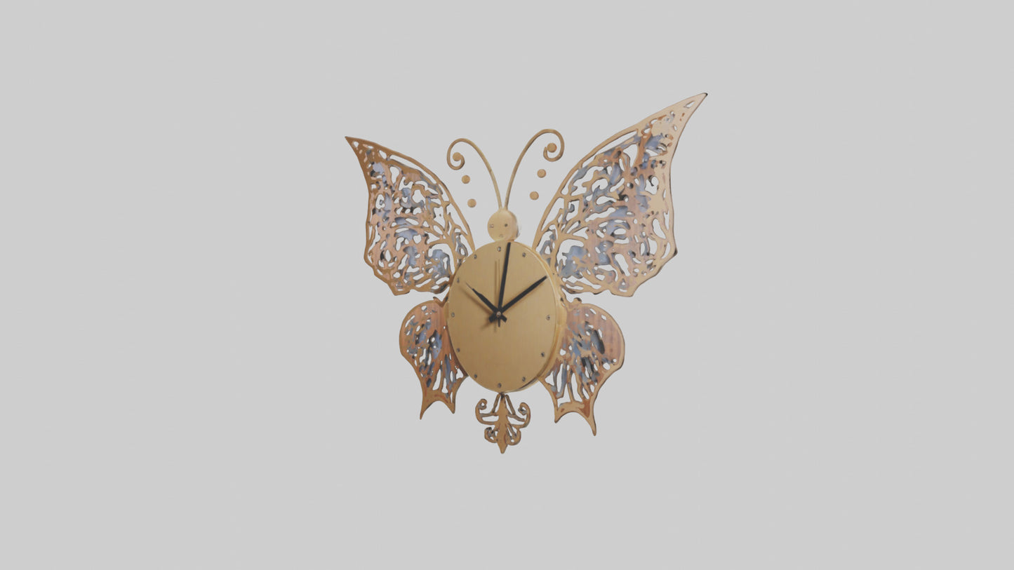 ButterflyShaped Wall Clock model VR / AR / low-poly