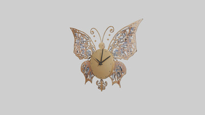 ButterflyShaped Wall Clock model VR / AR / low-poly