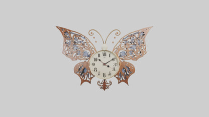 ButterflyShaped Wall Clock model VR / AR / low-poly