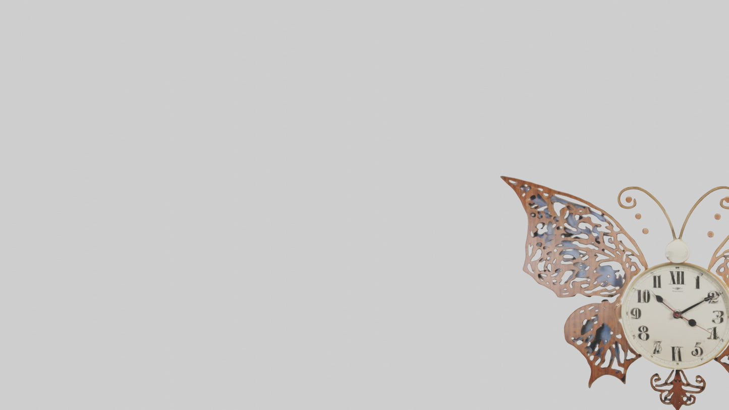 ButterflyShaped Wall Clock model VR / AR / low-poly