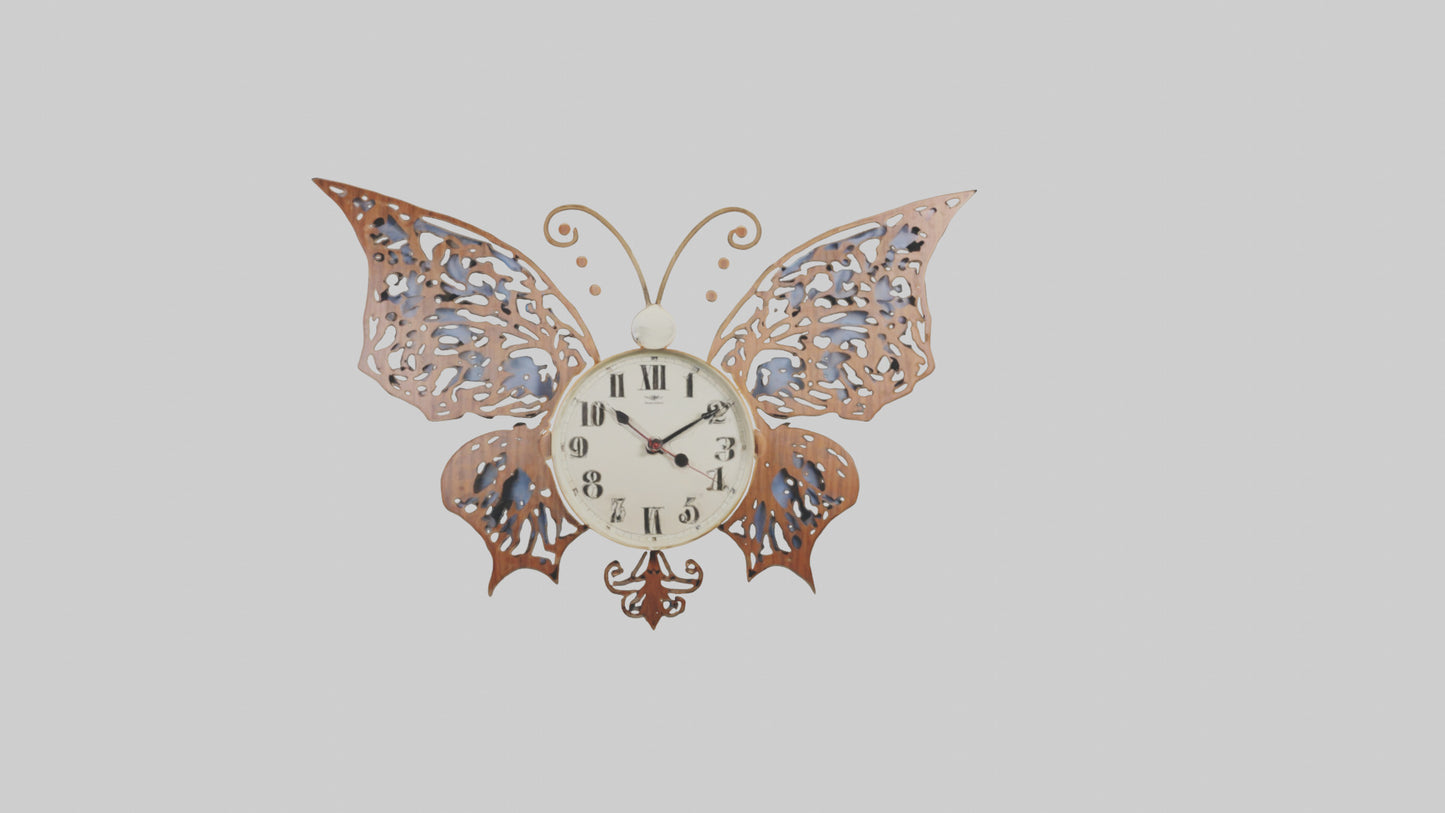 ButterflyShaped Wall Clock model VR / AR / low-poly
