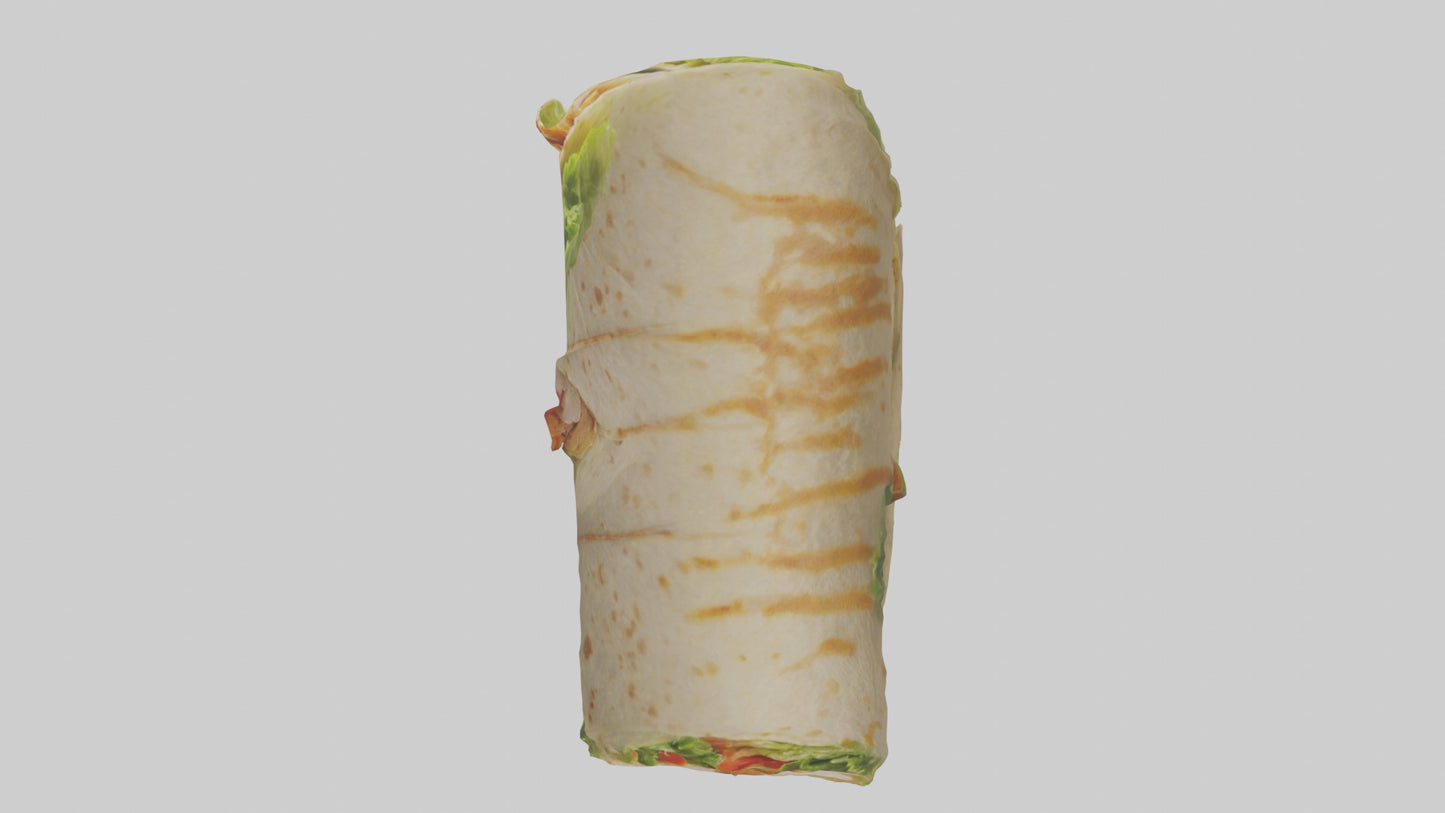 3D model Caesar wrap with chicken model VR / AR / low-poly