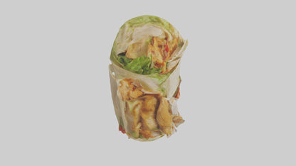 3D model Caesar wrap with chicken model VR / AR / low-poly