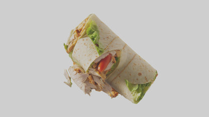 3D model Caesar wrap with chicken model VR / AR / low-poly