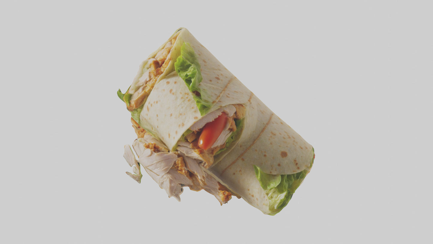 3D model Caesar wrap with chicken model VR / AR / low-poly