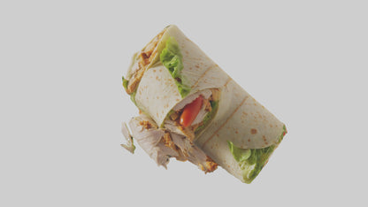 3D model Caesar wrap with chicken model VR / AR / low-poly