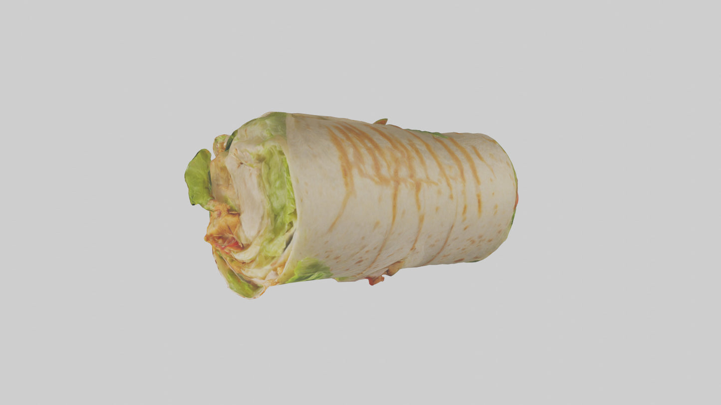 3D model Caesar wrap with chicken model VR / AR / low-poly