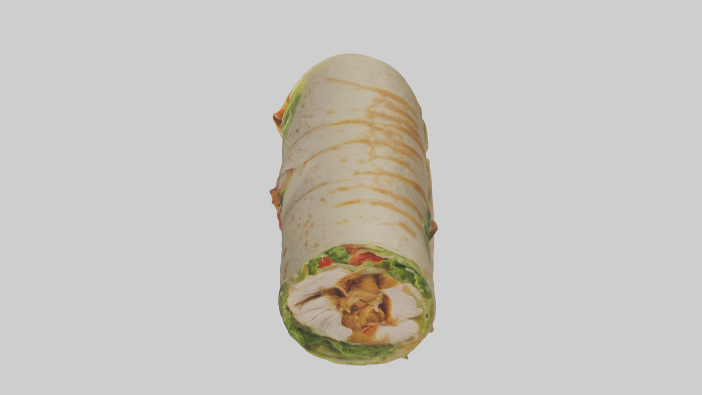 3D model Caesar wrap with chicken model VR / AR / low-poly