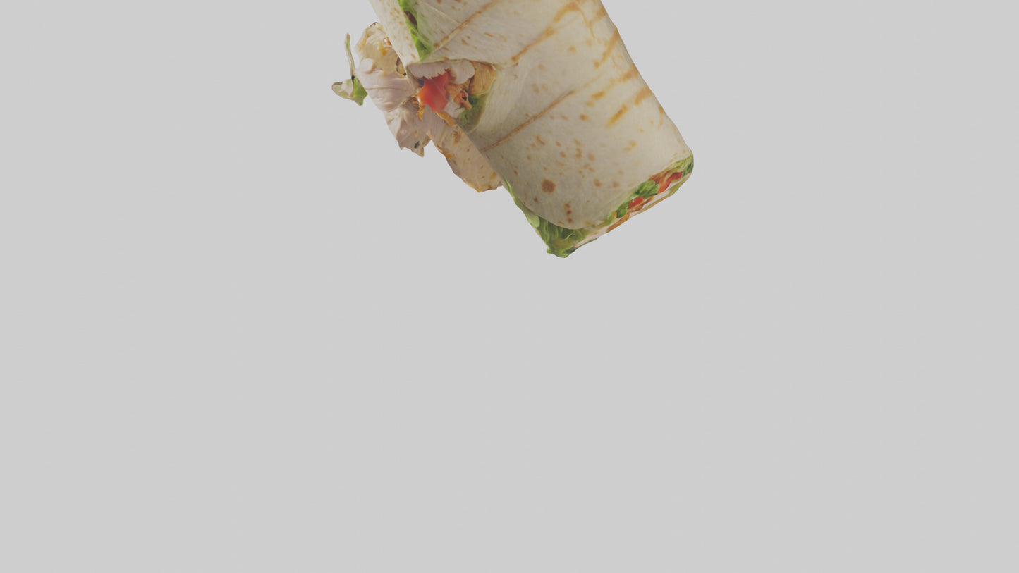 3D model Caesar wrap with chicken model VR / AR / low-poly
