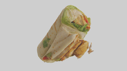 3D model Caesar wrap with chicken model VR / AR / low-poly