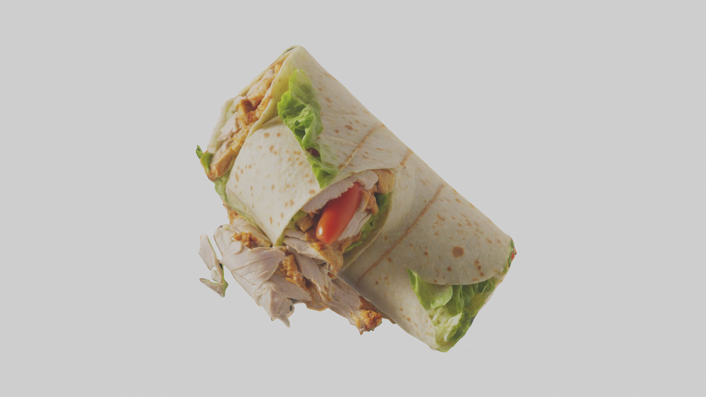 3D model Caesar wrap with chicken model VR / AR / low-poly