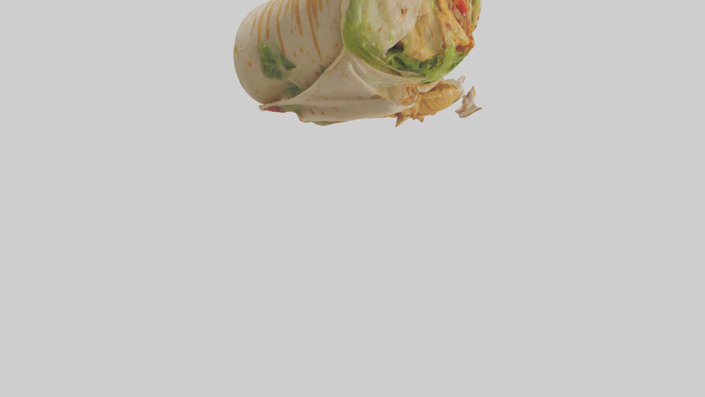 3D model Caesar wrap with chicken model VR / AR / low-poly