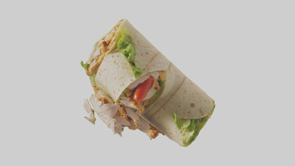 3D model Caesar wrap with chicken model VR / AR / low-poly
