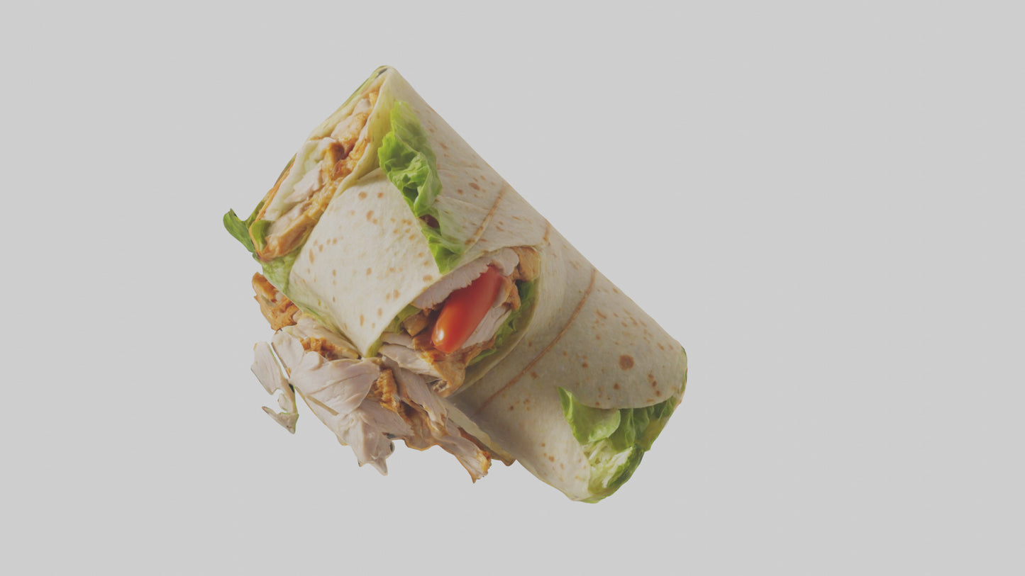 3D model Caesar wrap with chicken model VR / AR / low-poly