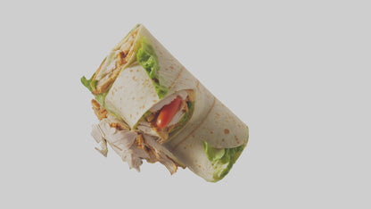3D model Caesar wrap with chicken model VR / AR / low-poly