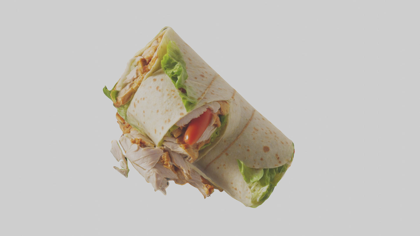 3D model Caesar wrap with chicken model VR / AR / low-poly
