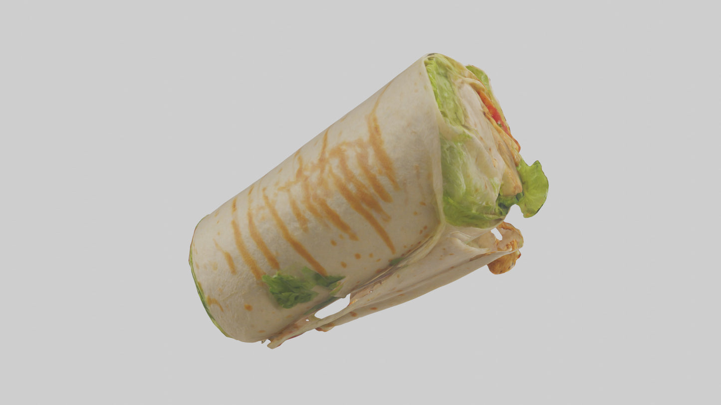 3D model Caesar wrap with chicken model VR / AR / low-poly