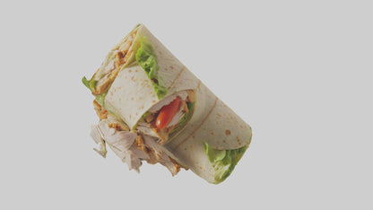 3D model Caesar wrap with chicken model VR / AR / low-poly