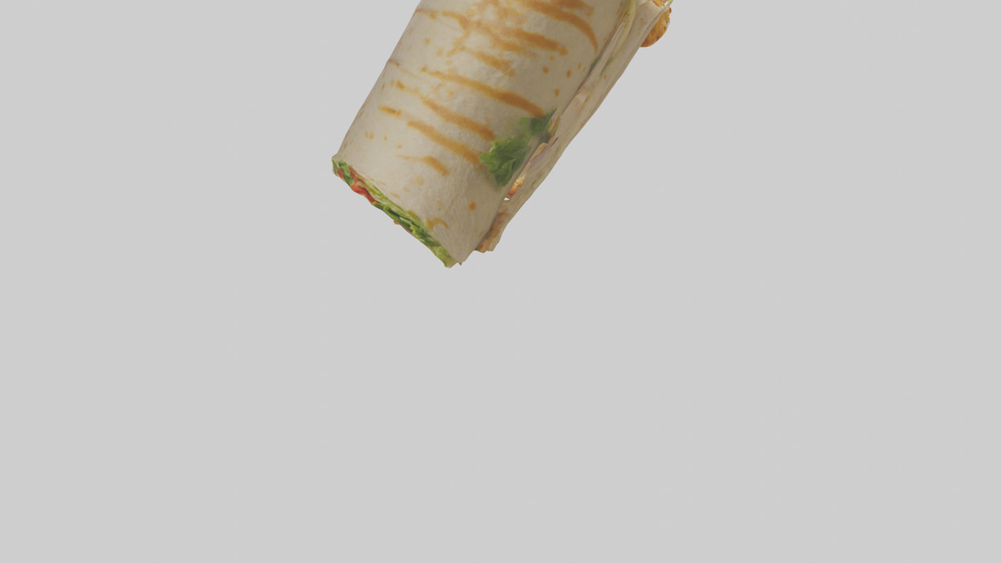3D model Caesar wrap with chicken model VR / AR / low-poly