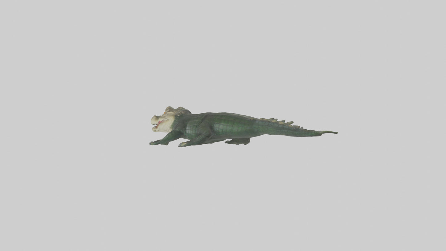 3D model Caiman lurking in water model VR / AR / low-poly