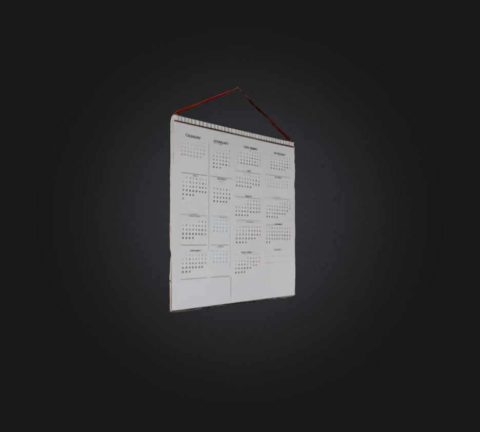 3D model Calendar VR / AR / low-poly